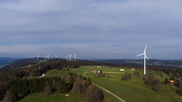 La production d'énergie éolienne suisse a atteint des records en 2023. [Keystone]