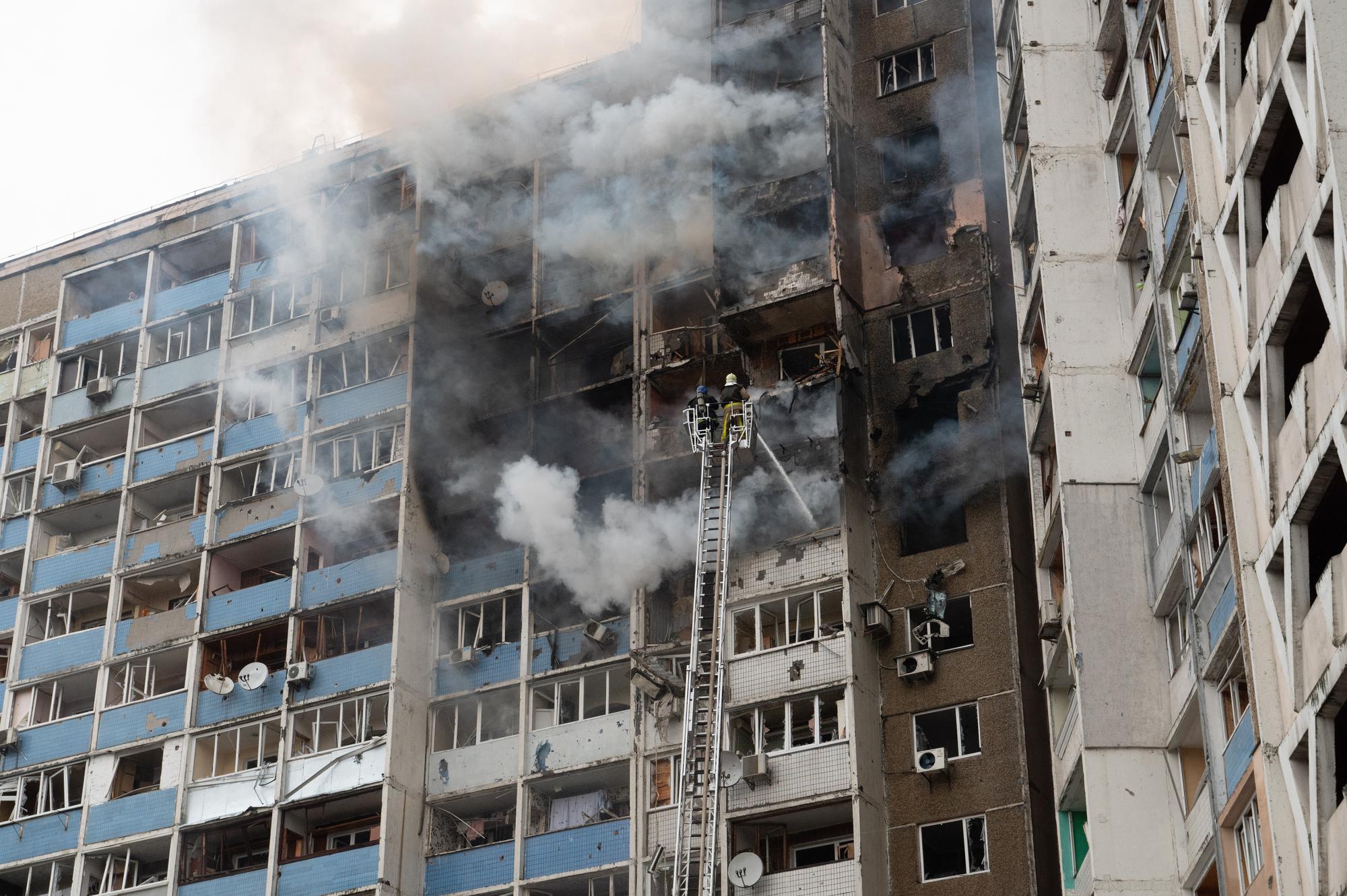 La ville de Kiev a été massivement bombardée mercredi. [Anadolu via AFP - DANYLO ANTONIUK]
