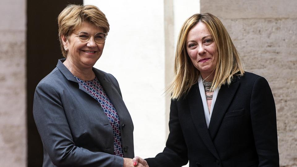 "L'Italie nous soutient pour négocier avec l'UE", affirme Viola Amherd. [KEYSTONE - ANGELO CARCONI]