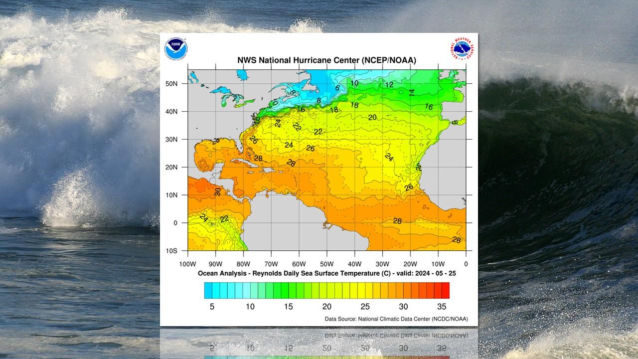 Anomalies de températures à la surface de l'Atlantique le 25 mai 2024 [NOAA/Wikipedia]