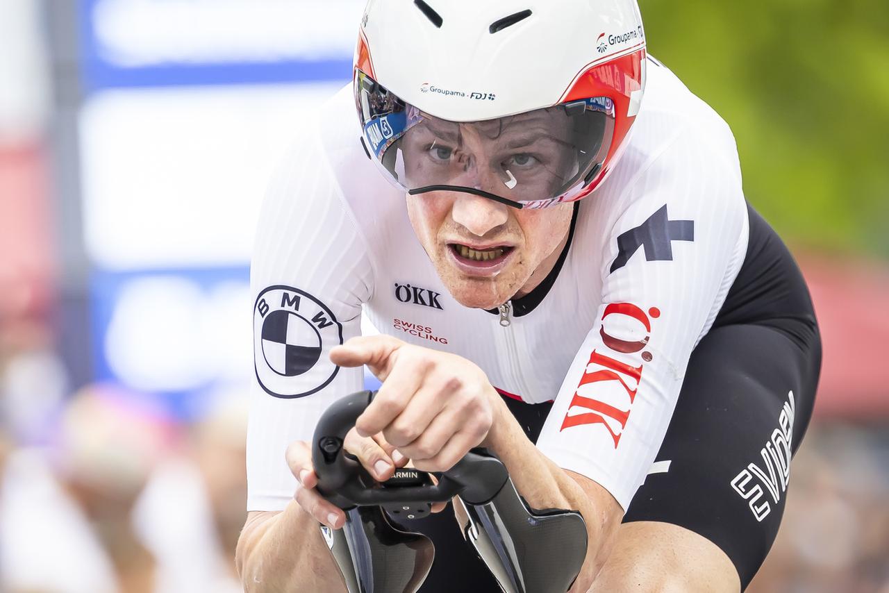 Stefan Küng a beaucoup travaillé en collaboration avec Swiss Cycling en prévision de ces Mondiaux. [KEYSTONE - MICHAEL BUHOLZER]