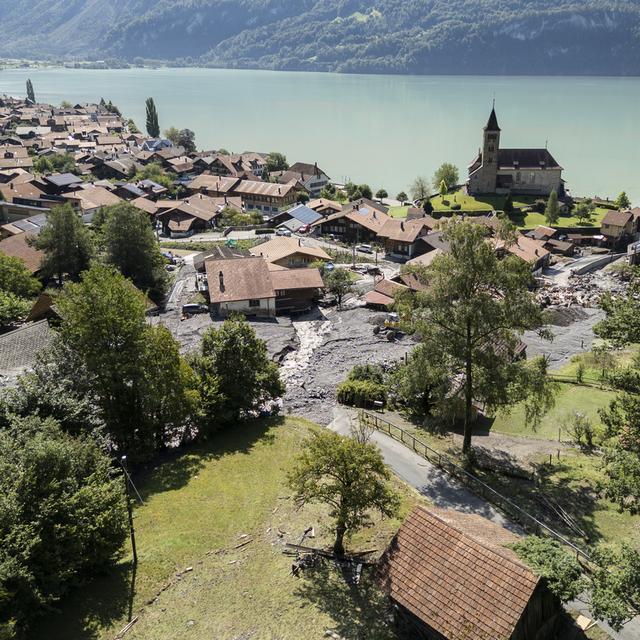 Le village de Brienz (BE) a souffert à cause d'orages. [Keystone - Adrian Reusser]