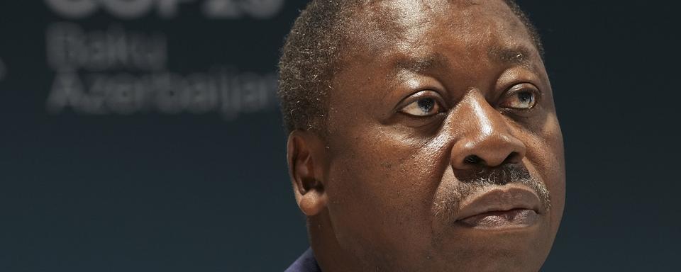 Le président du Togo Faure Gnassingbe prononce un discours à la COP29, à Bakou. [AP Photo / Keystone - Peter Dejong]