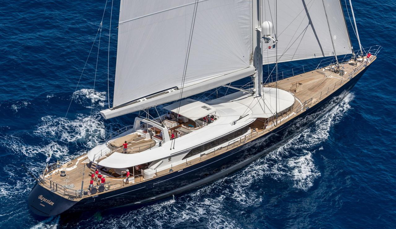 Le yacht "Bayesian" du milliardaire britannique Mike Lynch. [KEYSTONE - PERINI NAVI PRESS OFFICE / HANDO]