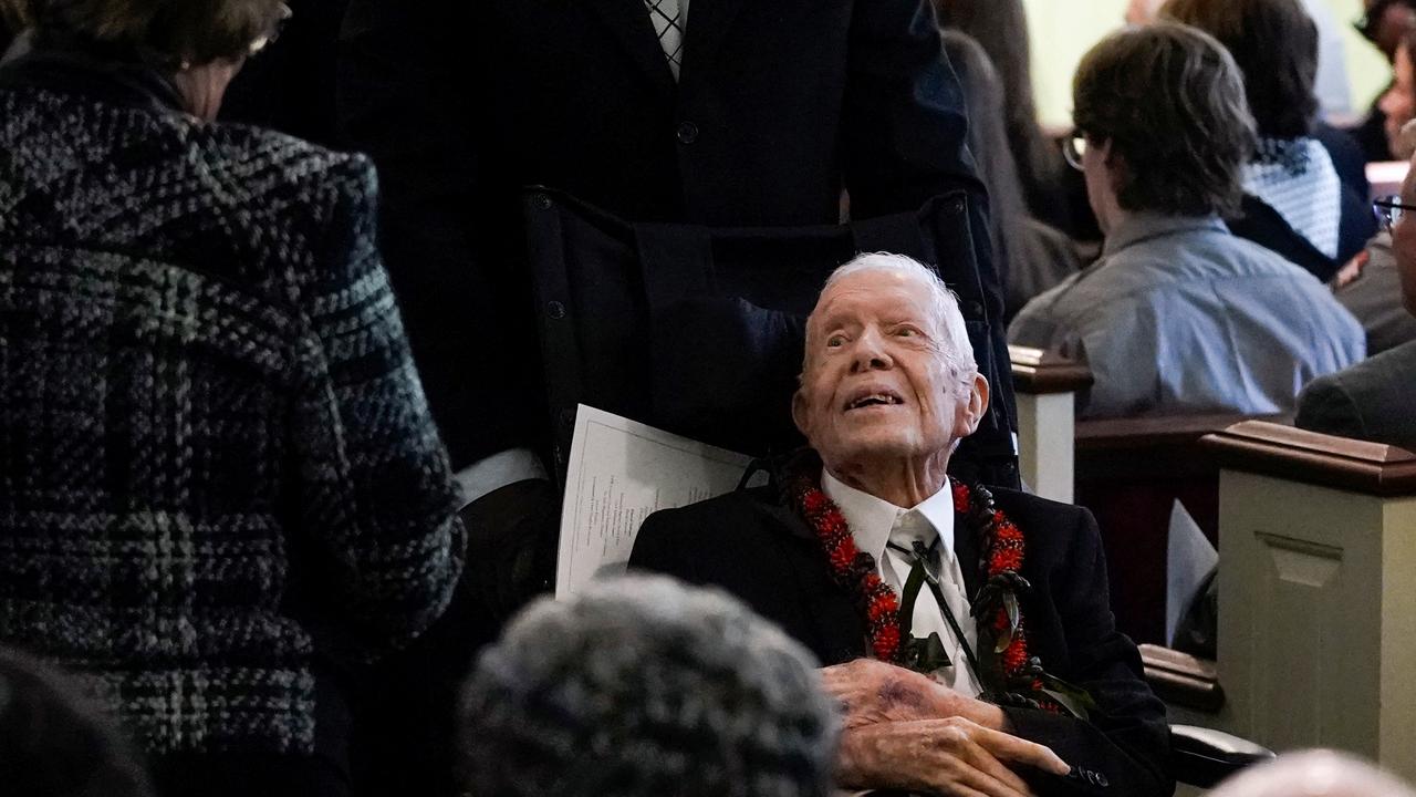 L'ancien président Jimmy Carter photographié ici après les funérailles de son épouse Rosalynn Carter à l'église baptiste de Maranatha, à Plains, en Géorgie, le 29 novembre 2023 (image d'illustration). [reuters - Alex Brandon]