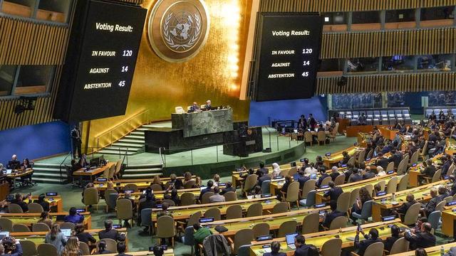 Les Etats-Unis ont mis jeudi leur veto à l'adhésion de la Palestine à l'ONU. [Keystone]