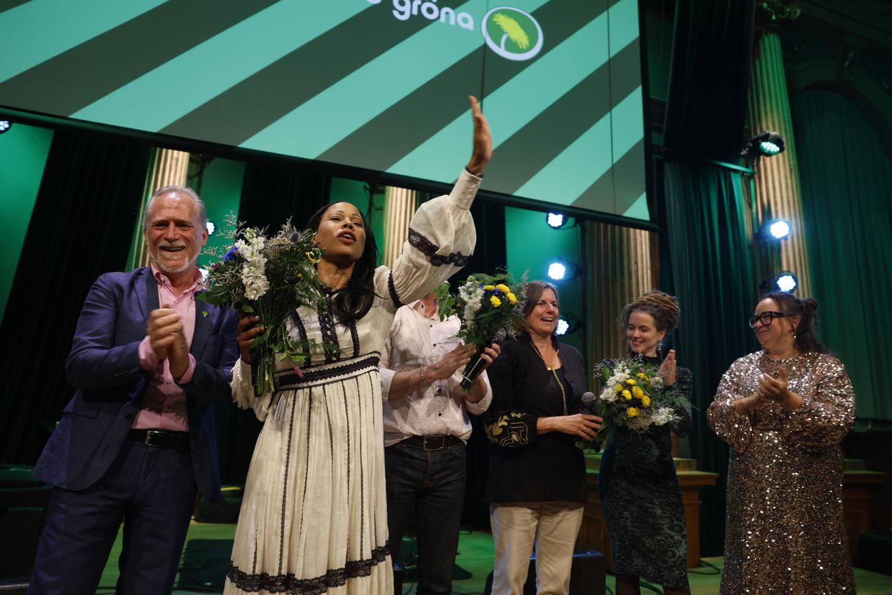 Les Verts suédois ont fait une percée et ont obtenu 15,7% des voix. [Keystone - Nicklas Thegerstrom - EPA]
