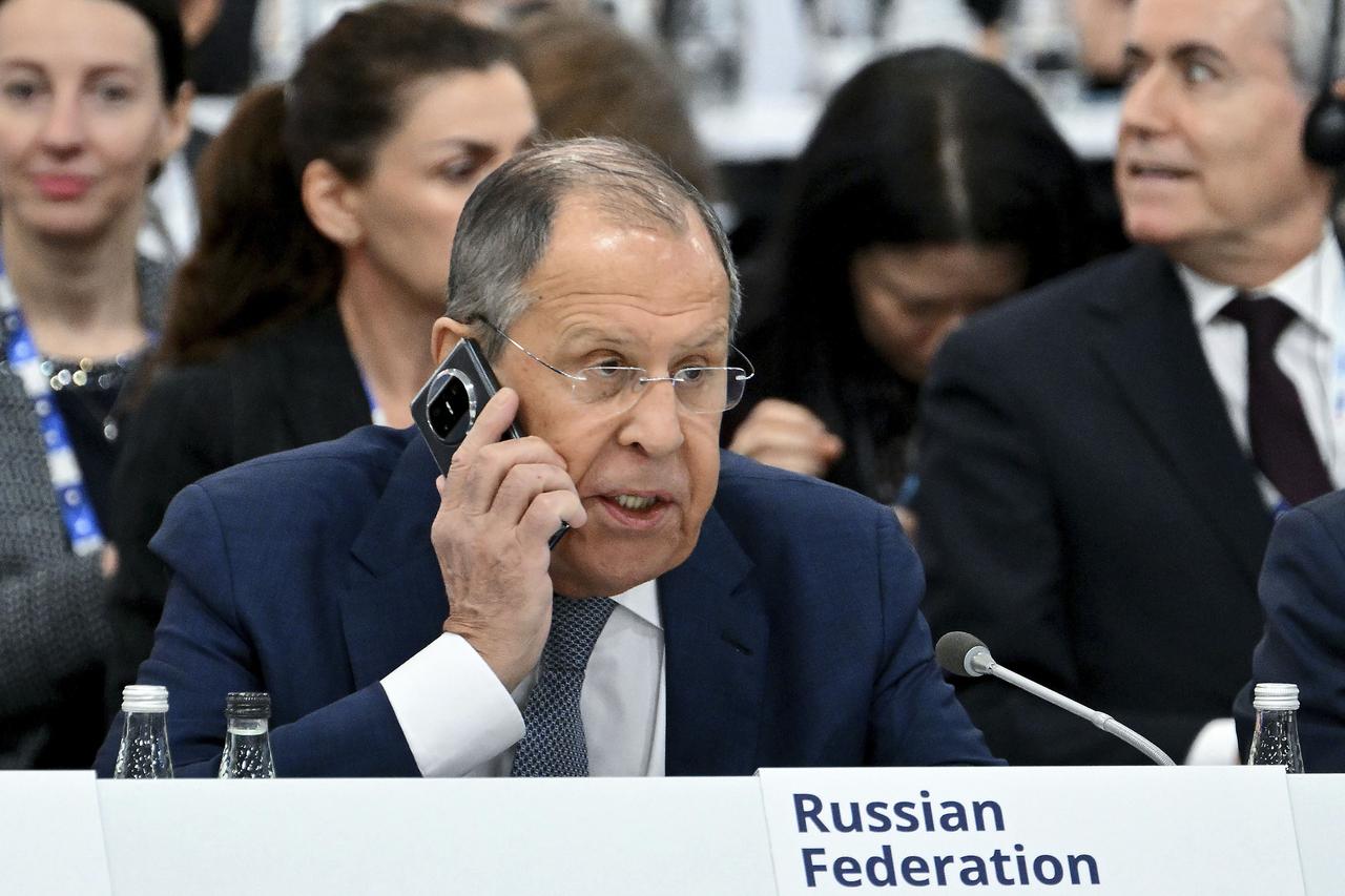 Le ministre russe des Affaires étrangères Sergueï Lavrov. [KEYSTONE - ALBERTO PIZZOLI]