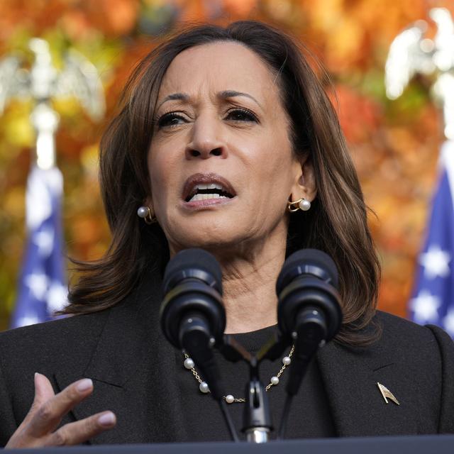 La candidate démocrate Kamala Harris en discours de campagne. [Keystone/AP Photo - Jacquelyn Martin]