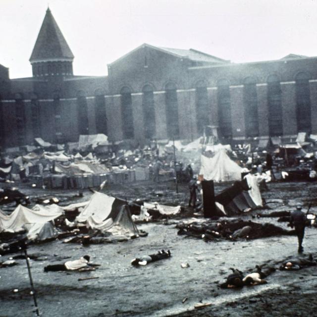 La révolte et répression ultra violente dans la prison d'Attica en 1971. [Keystone - AP Photo]