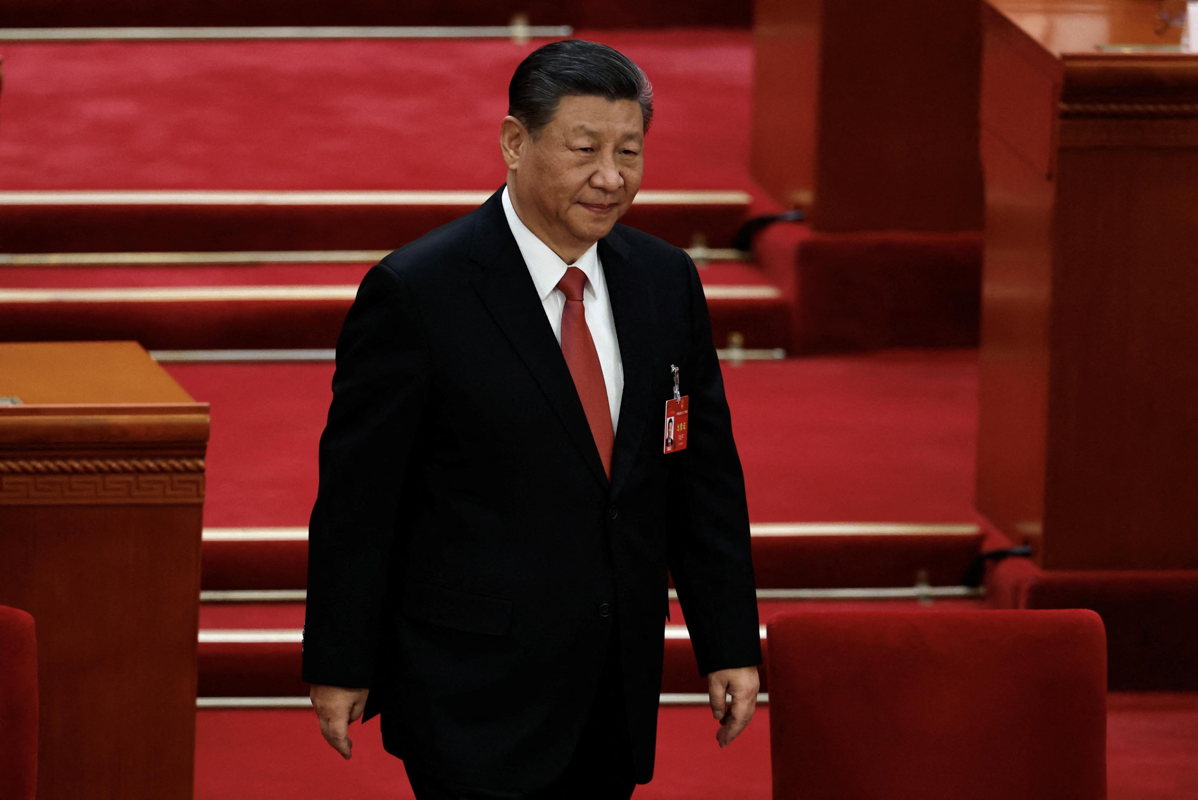 Le président chinois Xi Jinping arrive pour la séance de clôture de l'Assemblée populaire nationale (APN) au Grand Hall du peuple à Pékin, en Chine, le 11 mars 2024. [REUTERS - Tingshu Wang]