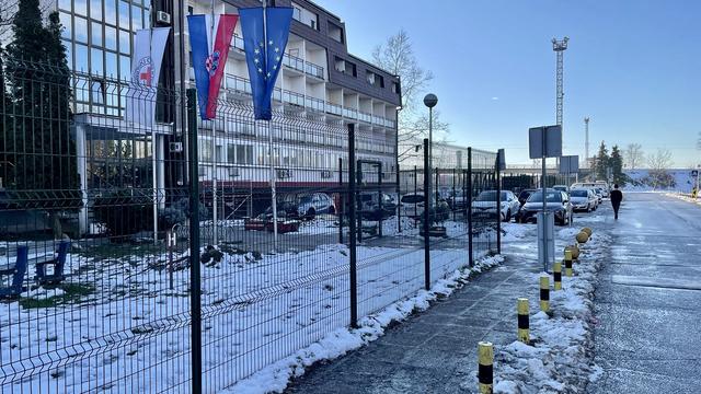 L’ancien hôtel Porin transformé en centre d’accueil pour requérants d’asile. Zagreb, capitale croate, 23 janvier 2024. [RTS]