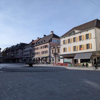 Une vue de la place du Marche à La Chaux-de-Fonds. [Vos infos - Julien Helbling]