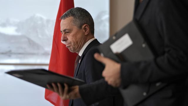 Ignazio Cassis lors de sa visite officielle en Chine. [Keystone - AP Photo/Andy Wong]