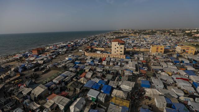 Un camp de déplacés dans la ville de Rafah. [Keystone - Mohammed Saber]