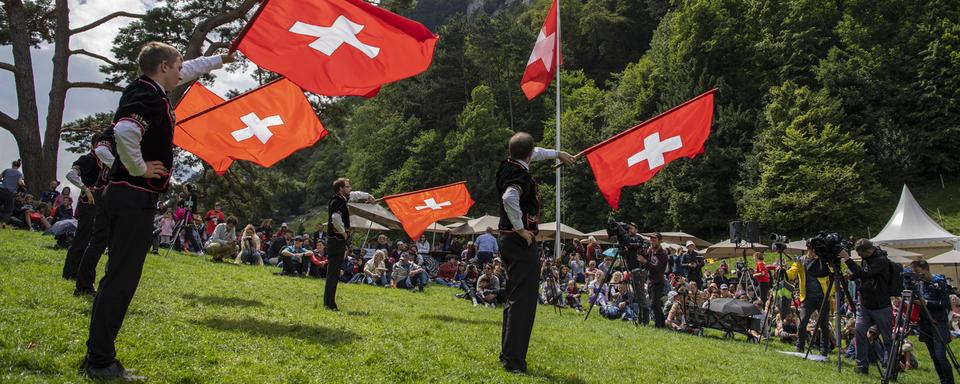 La fête nationale sur le Grütli penche trop à gauche selon une majorité au Conseil national. [Keystone - Urs Flueeler]