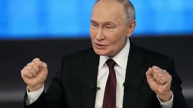 Le président russe Vladimir Poutine a tenu son annuelle conférence de presse le jeudi 19 décembre à Moscou. [AP Photo / Keystone - Alexander Zemlianichenko]