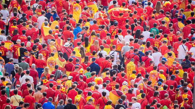 La finale de l'Euro 2024 se déroule le 14 juillet entre les équipes de football d'Espagne et d'Angleterre. [Keystone/DPA - Christoph Soeder]