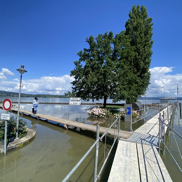 Les eaux du lac de Constance ont commencé à baisser. [RTS - Stéphane Deleury]