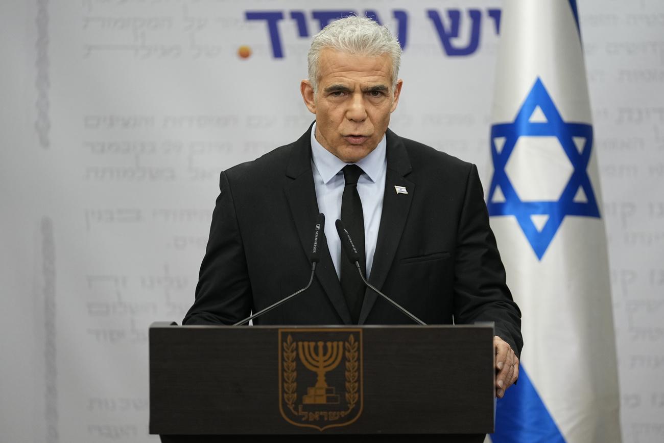 Yaïr Lapid, le leader de l'opposition au gouvernement de Benjamin Netanyahu, le 27 mars 2023. [KEYSTONE - OHAD ZWIGENBERG]