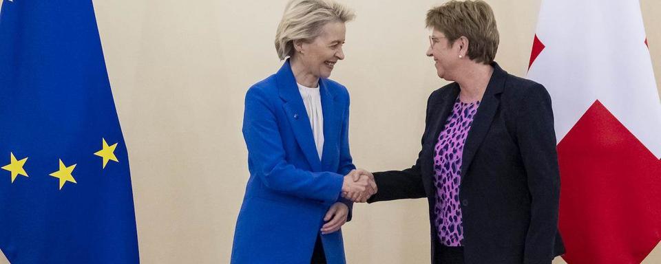 U.von der Leyen et V.Ahmerd saluent "un jalon important" après l'aboutissement des négociations. [Keystone]