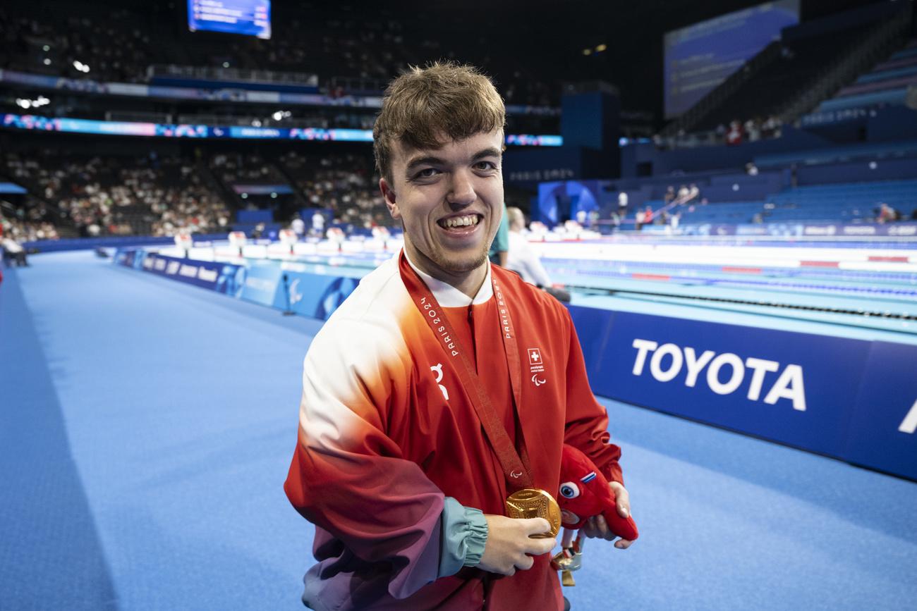 Vice-champion du monde du 100m brasse l'année passée, McCrea est désormais champion paralympique. [KEYSTONE - ENNIO LEANZA]