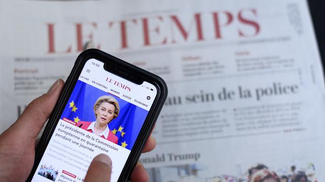 De nouveaux licenciements touchent le journal Le Temps. [KEYSTONE - LAURENT GILLIERON]