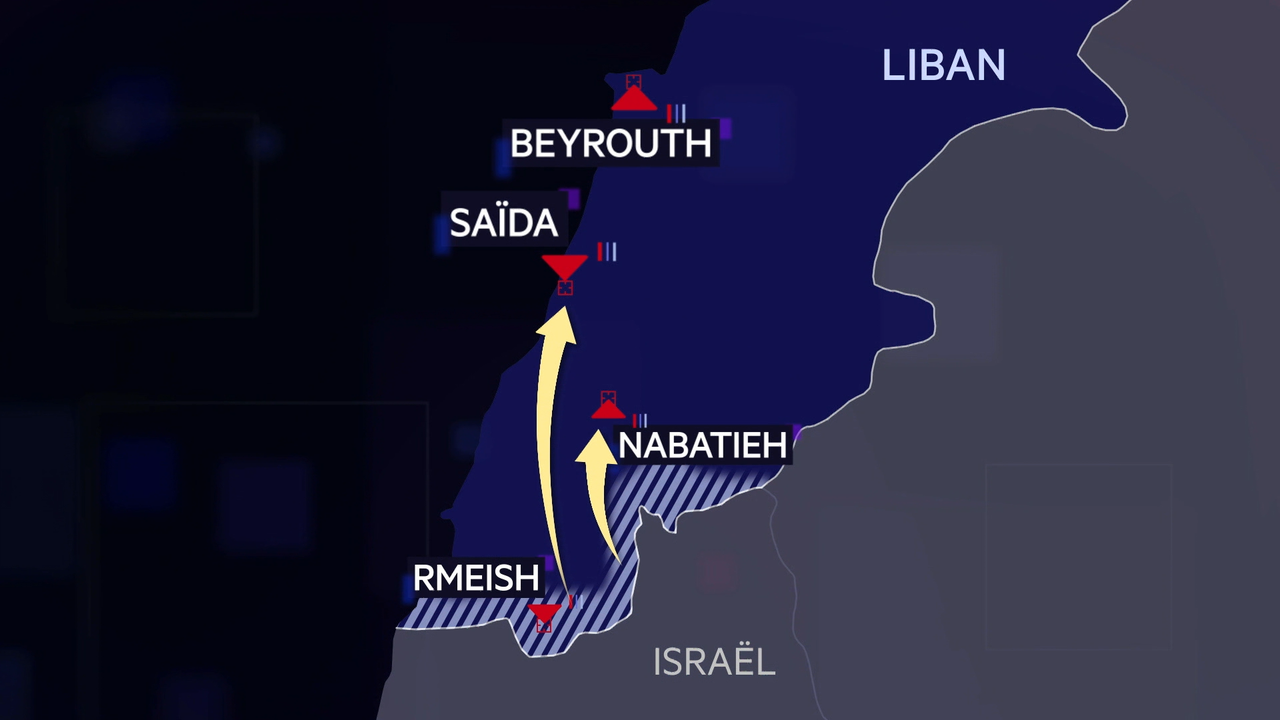 Les habitantes et habitants des villages frontaliers du Sud-Liban se réfugient dans des localités plus au nord du pays pour fuir le nouveau front entre le Hezbollah et Israël. [RTS]