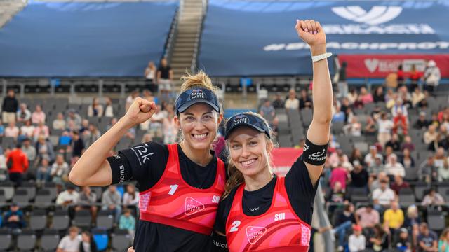 Tanja Hüberli et Nina Brunner peuvent avoir le sourire après leur succès à Hambourg. [Imago - Peter Weber]