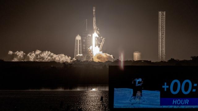 Un décollage réussi pour la mission IM-1. [Keystone - EPA/Cristobal Herrera-Ulashkevich]