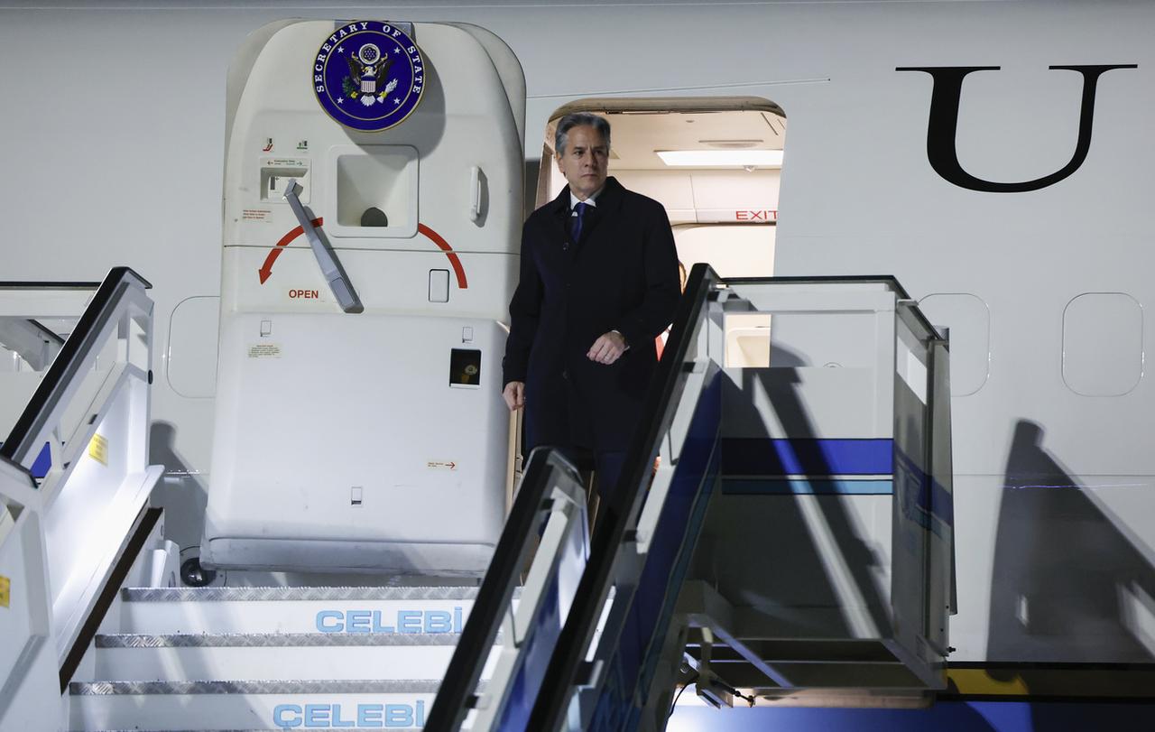 Antony Blinken est arrivé en Turquie vendredi soir. [Keystone - Evelyn Hockstein/Pool Photo via AP]