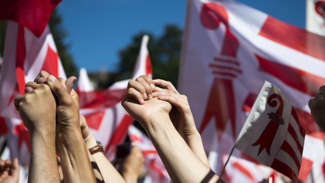 La ville de Moutier s'est prononcée neuf fois sur son appartenance cantonale. [KEYSTONE - JEAN-CHRISTOPHE BOTT]