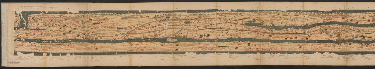 Fac-similé de la Table de Peutinger en 1887. [Musée du Léman]
