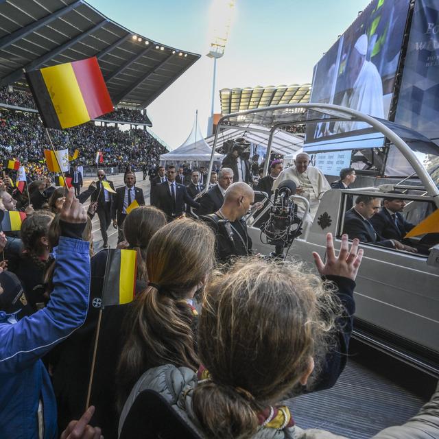 Le pape François est en visite en Belgique. [Keystone - EPA/CIRO FUSCO]