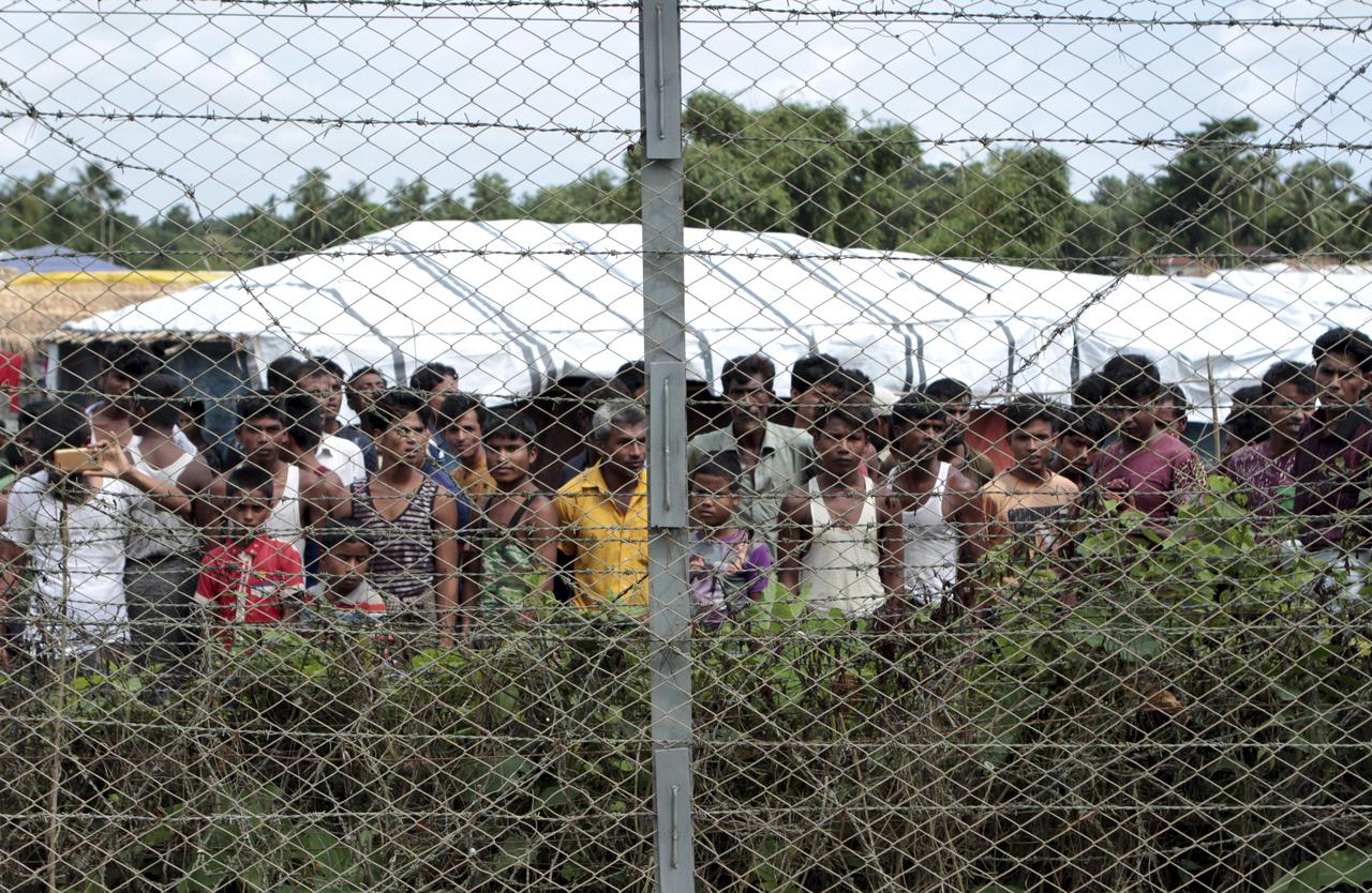 Un camp de réfugiés rohingyas à la frontière entre le Bangladesh et la Birmanie. [Keystone - Min Kyi Thein - AP Photo]