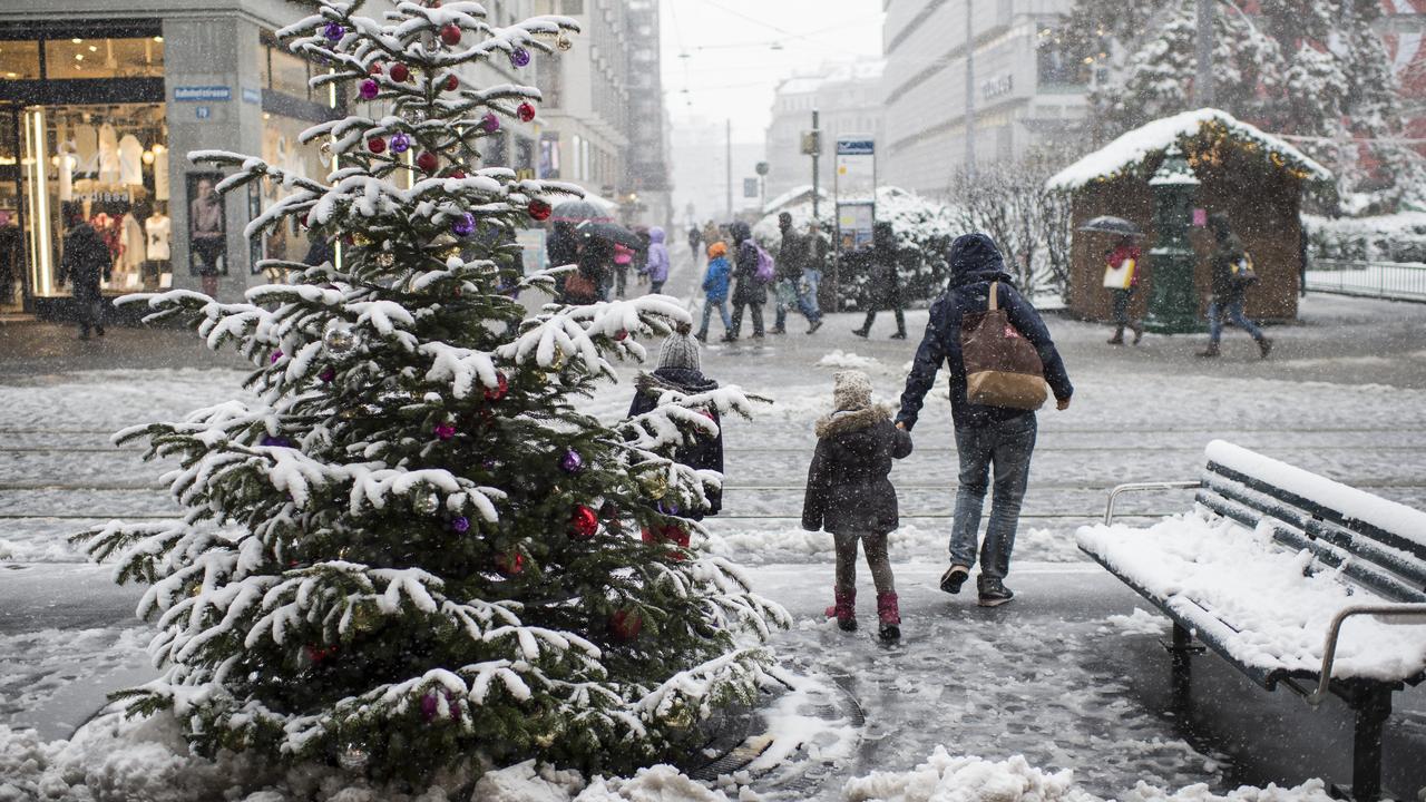 Il y avait de la neige à Zurich le 27 décembre 2014. [Keystone - Ennio Leanza]