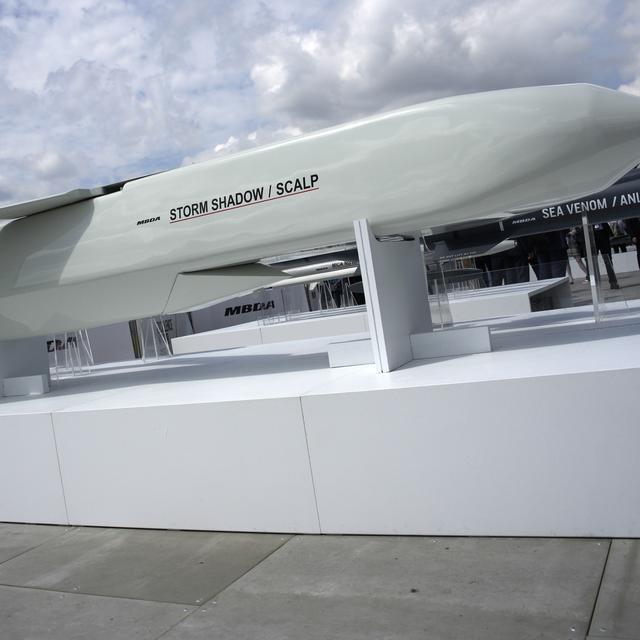 Un missile Storm Shadow lors du Paris Air Show au Bourget. [Keystone/AP Photo - Lewis Joly]