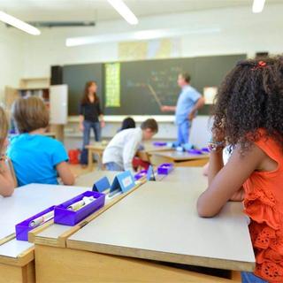 Une classe d'école primaire à Genève. [Keystone - Christian Brun]