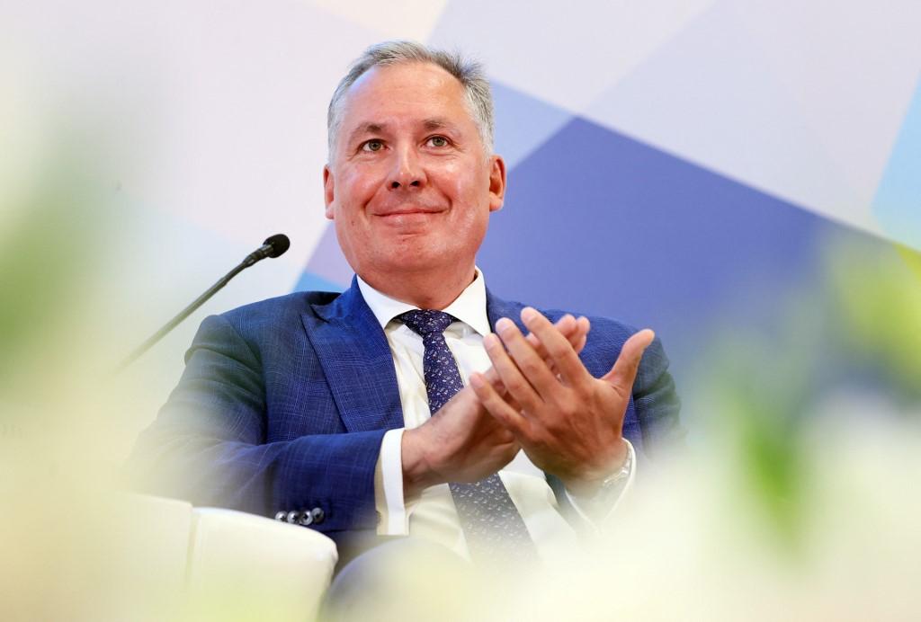 Le président du Comité olympique russe (ROC) Stanislav Pozdnyakov assiste à la session plénière de la réunion élargie de la commission des athlètes du ROC à Moscou, le 14 septembre 2023. [AFP - ALEXANDER NEMENOV]