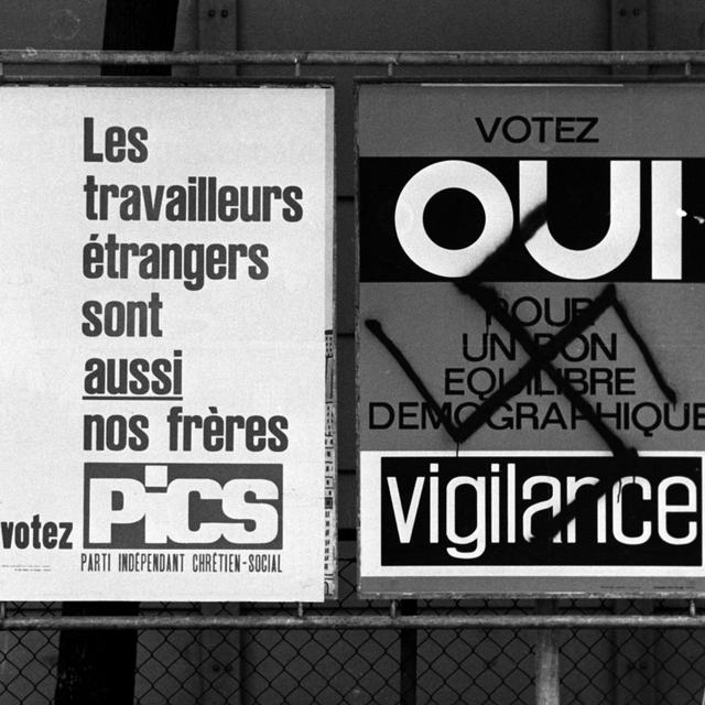 Le parti genevois d'extrême-droite ''Vigilance'', proche du Front national (FN) de Jean-Marie Le Pen, était actif entre 1960 et 1990 dans la lutte contre la "surpopulation étrangère". [Keystone - Photopress-archiv/Str]