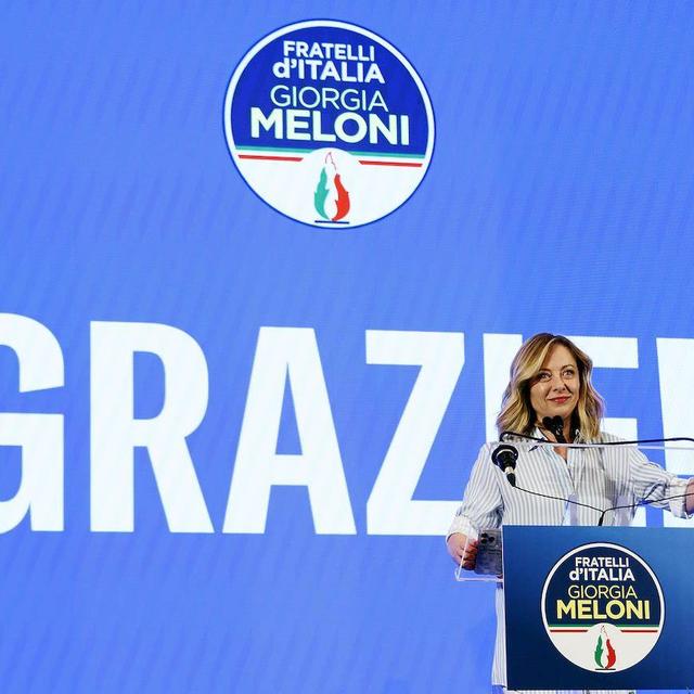 Le parti d'extrême droite de la cheffe du gouvernement italien Giorgia Meloni en tête. [Keystone]