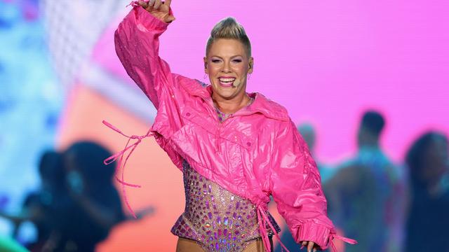 La chanteuse américain Pink lors de son "Carnival Summer Tour" à Phoenix, en Arizona, le 9 octobre 2023. [AFP - Christian Petersen]