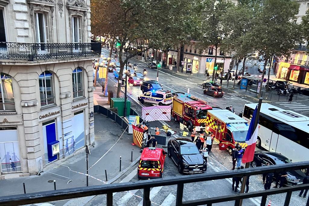 Le lieu de l'accident, au croisement du Boulevard Malesherbes et de la rue Boissy d'Anglas, près de l'église de la Madeleine à Paris. [AFP - VERONIQUE LAGARDE]