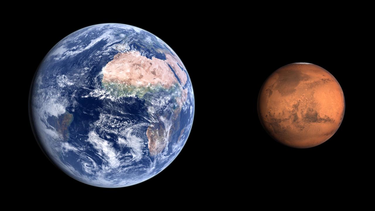 Planétologie comparée: la Terre vs la planète Mars. [Depositphotos - Tristan3D]