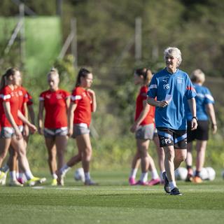 Pia Sundhage entraîne l'équipe féminine suisse de football. [Keystone - Anthony Anex]
