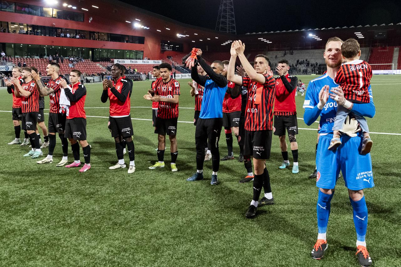 Les Xamaxiens peuvent jubiler: ils s'emparent de la 3e place de Challenge League. [Pascal Muller/freshfocus - Pascal Muller/freshfocus]