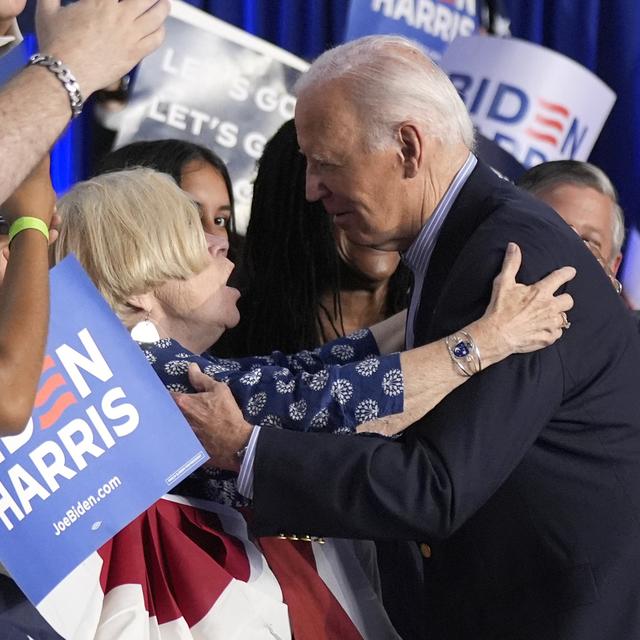 Joe Biden a livré un discours de campagne vendredi dans le Wisconsin, avant d'accorder une interview télévisée. [KEYSTONE - MANUEL BALCE CENETA]