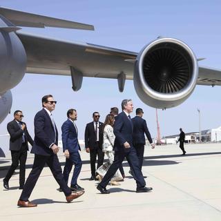 Antony Blinken arrive en Egypte, le 20 août 2024. [Keystone - Kevin Mohatt//Pool Photo via AP]