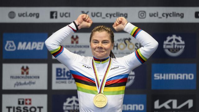 Lotte Kopecky a conservé son titre, une première depuis Marianne Vos en 2012 et 2013 [KEYSTONE - ENNIO LEANZA]