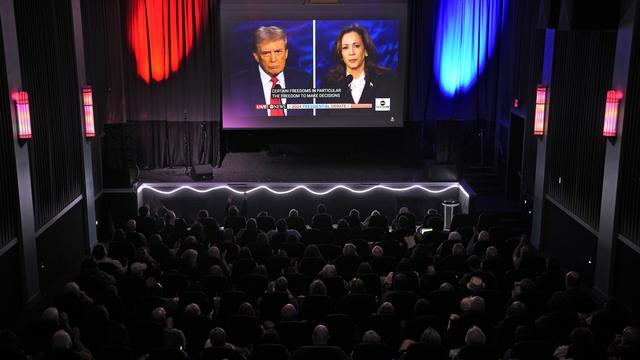 Le débat entre Donald Trump et Kamala Harris, le 10 septembre 2024. [Keystone - AP Photo/Charlie Riedel]